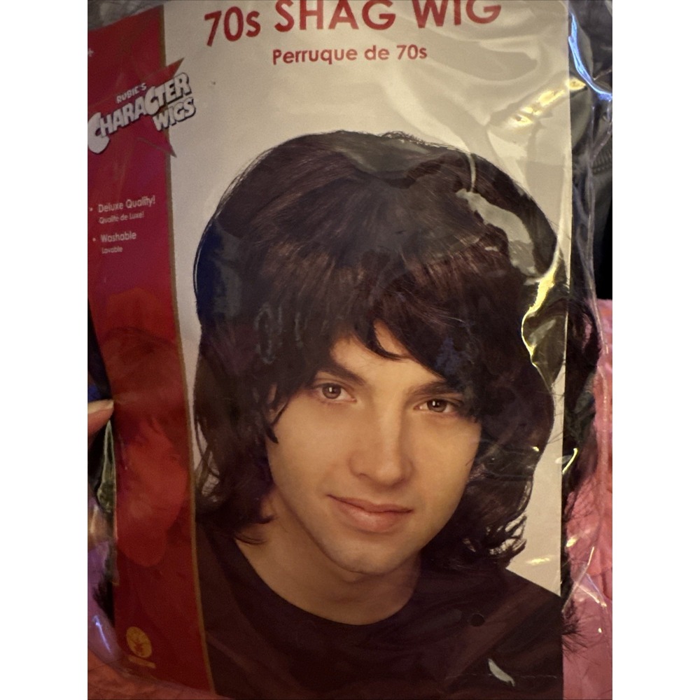 Rubies Deluxe 70S Shag Wig,‎ Black, One Size Washable 14+ Adult NIP